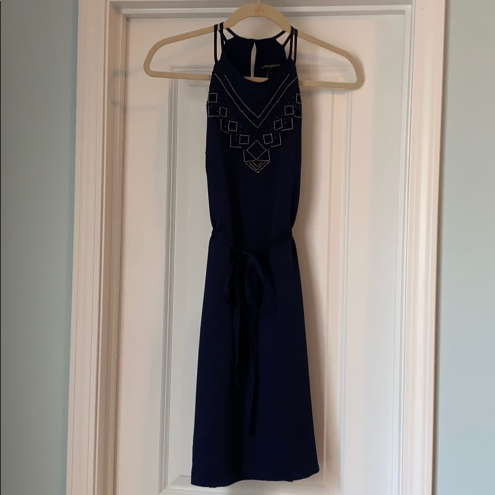 Banana Republic navy tie waist dress